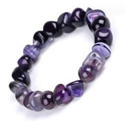GOVSONE Natural Purple Agate Amorphous Bracelet Energy Stretch Handmade Bracelet Gift for Men Women