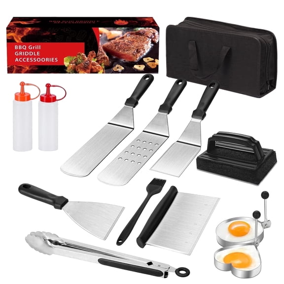 Govvep 13PCS Griddle Accessories Set, Grill Tools with Spatula and Egg Mold for Outdoor Cooking & BBQ, Best Gift for Friend