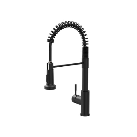 GOVVEP Kitchen Faucets, Matte Black Kitchen Faucet with Pull Down Sprayer, Commercial Kitchen Faucet, Single Handle Stainless Steel Spring Single Hole Pull Out