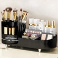 thumbnail image 1 of Govvep 360 ° Rotary Cosmetics Storage Rack, With Perfume Tray And Skin Care Product Storage Compartment, Suitable For Desk, Bathroom And Bedroom, With Its Own Makeup Brush Rack (Black), 1 of 6