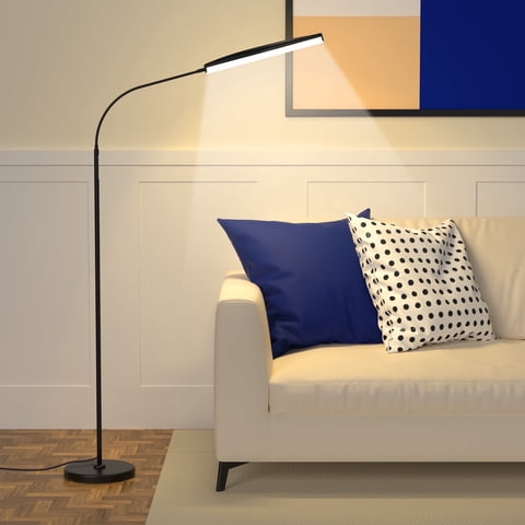 Govvep LED Floor Lamp with Remote Control, Stepless Dimming 4 Color Temperatures, Flexible Gooseneck Standing Lamp for Living Room, Bedroom, Office