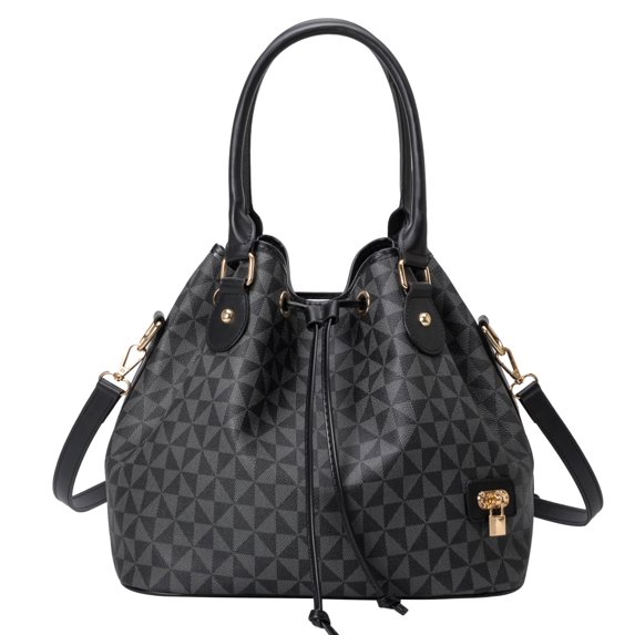 GOWELL Fashion Bucket Bag for Women's Large Capacity Crossbody Handbag Tote Bag Faux Leather Single Commuter Bag Detachable & Adjustable Shoulder Strap, Shoulder Bag Bucket
