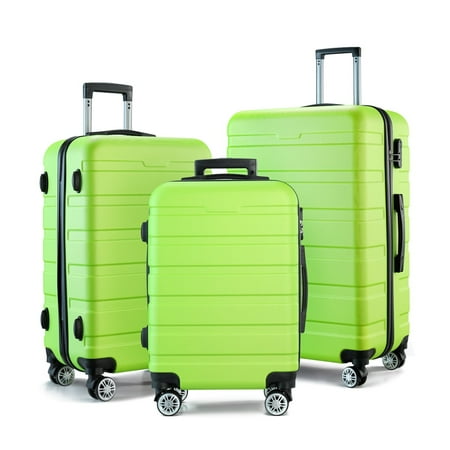 GOWELL Traveler Suitcases and Luggage Clearance Carry On Maletas De Viaje Hard Sided Luggage Travel Bag with Wheels Green