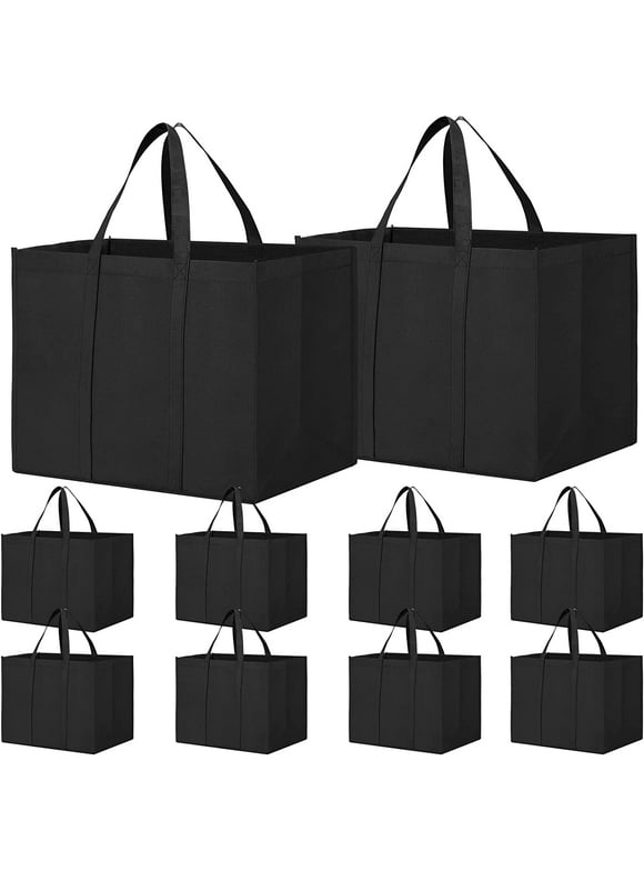 GOWINSEE 12 Pack Reusable Grocery Shopping Bags, Large Foldable Shopping Bags Tote Bags, Produce Bag with Reinforced Han
