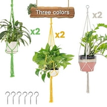 GOWINSEE 6 Pack Plant Hangers, Indoor Outdoor Plant Pot Hangers, Hanging Plant Holder Handmade Cotton Rope for Home Decor