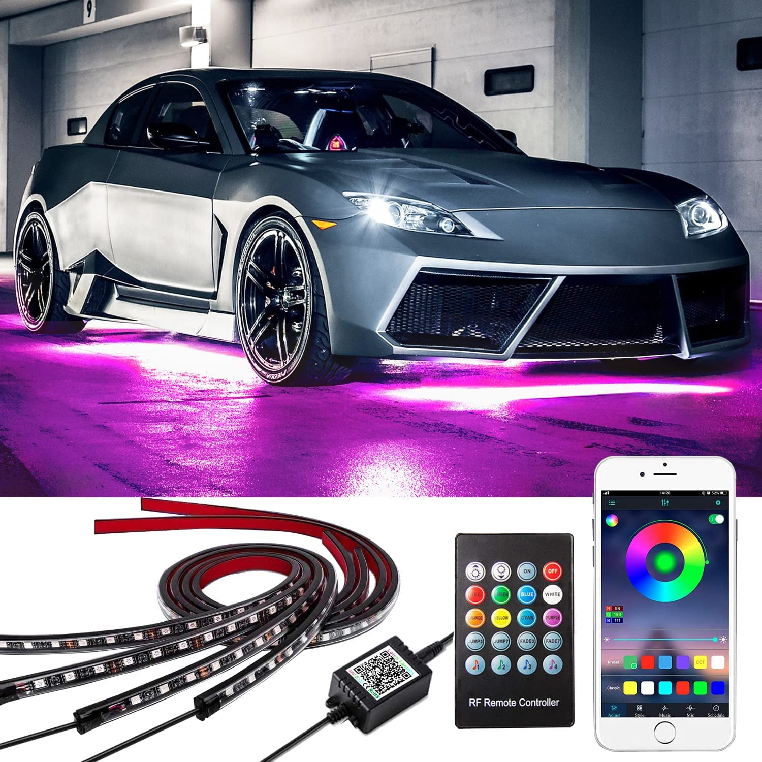 Rgb Led Lights Underbody Neon Strip Underglow Light Kit For Can-Am Pol –  Dynamic Performance Tuning