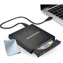 GOWINSEE External CD DVD Drive, USB Slim Protable High Speed External CD-RW Drive DVD-RW Burner Writer Player for Laptop Notebook PC Desktop Computer (Black)