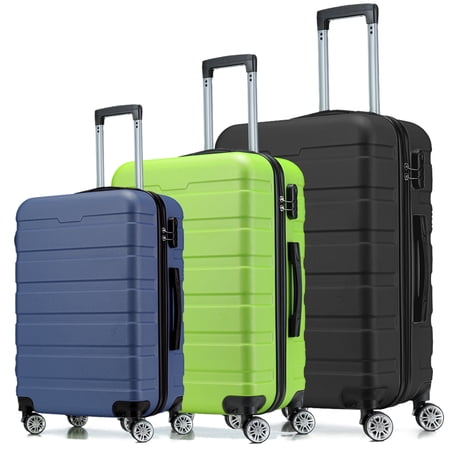GOWELL Traveler Luggage 3 Piece Luggage Sets Hardshell Lightweight Suitcase with TSA Lock Spinner Wheels