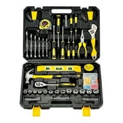 GOXAWEE 108-Piece Hand Tool Set, General Household Tool Kit with Plastic Storage Toolbox for Home Car Repair and DIY, G5239