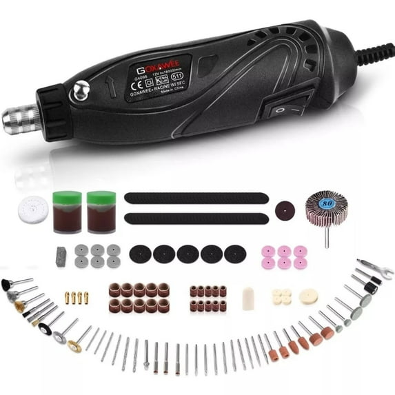 GOXAWEE 18W Mini Corded Rotary Tool with 181 Pcs Accessories for DREMEL