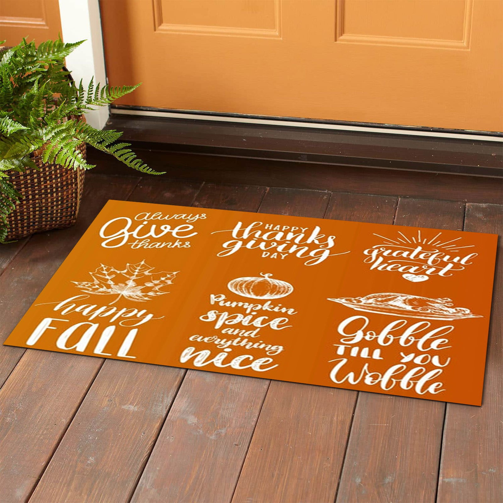 GOXIXI Thanksgiving Day Decorative Door Mat Bathroom Living Room