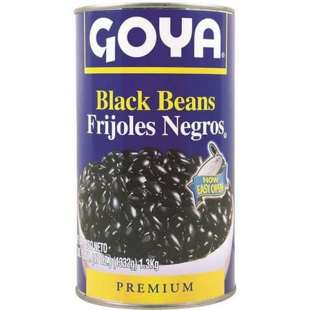 GOYA Black Beans 47 oz Can - Gluten Free, Cholesterol Free, Low Fat