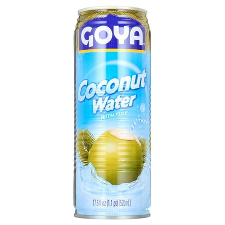 GOYA Coconut Water with Pulp, 17.6 fl oz Can, Tropical Beverage
