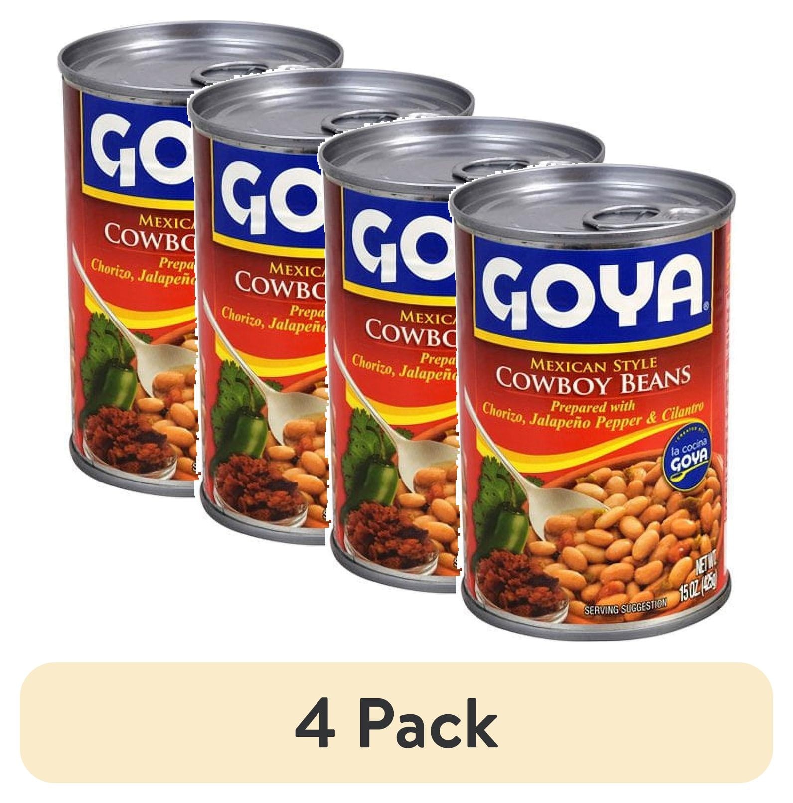 (4 pack) GOYA Mexican Style Cowboy Beans Chorizo Jalapeno Cilantro 15