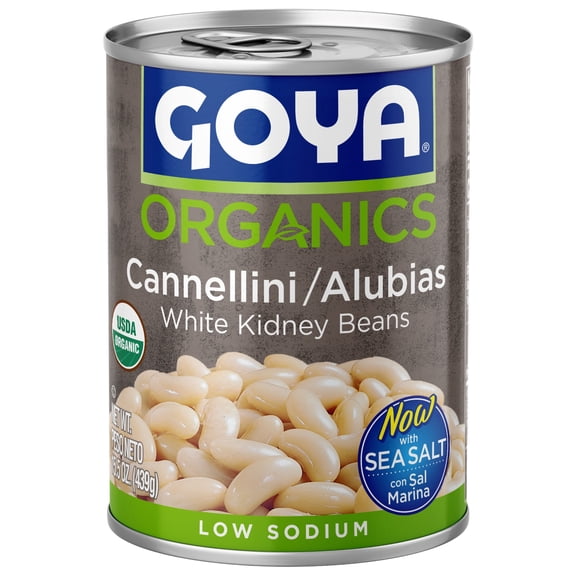 GOYA Organics Cannellini Beans, Low Sodium, 15.5 oz