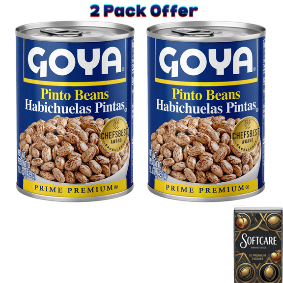 GOYA Pinto Beans 15.5 oz Can ( Includes One Tissue Pack )