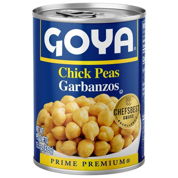 GOYA Chick Peas, Garbanzo Beans, 15.5 oz, Allergen-Free, Low Fat, Gluten-Free
