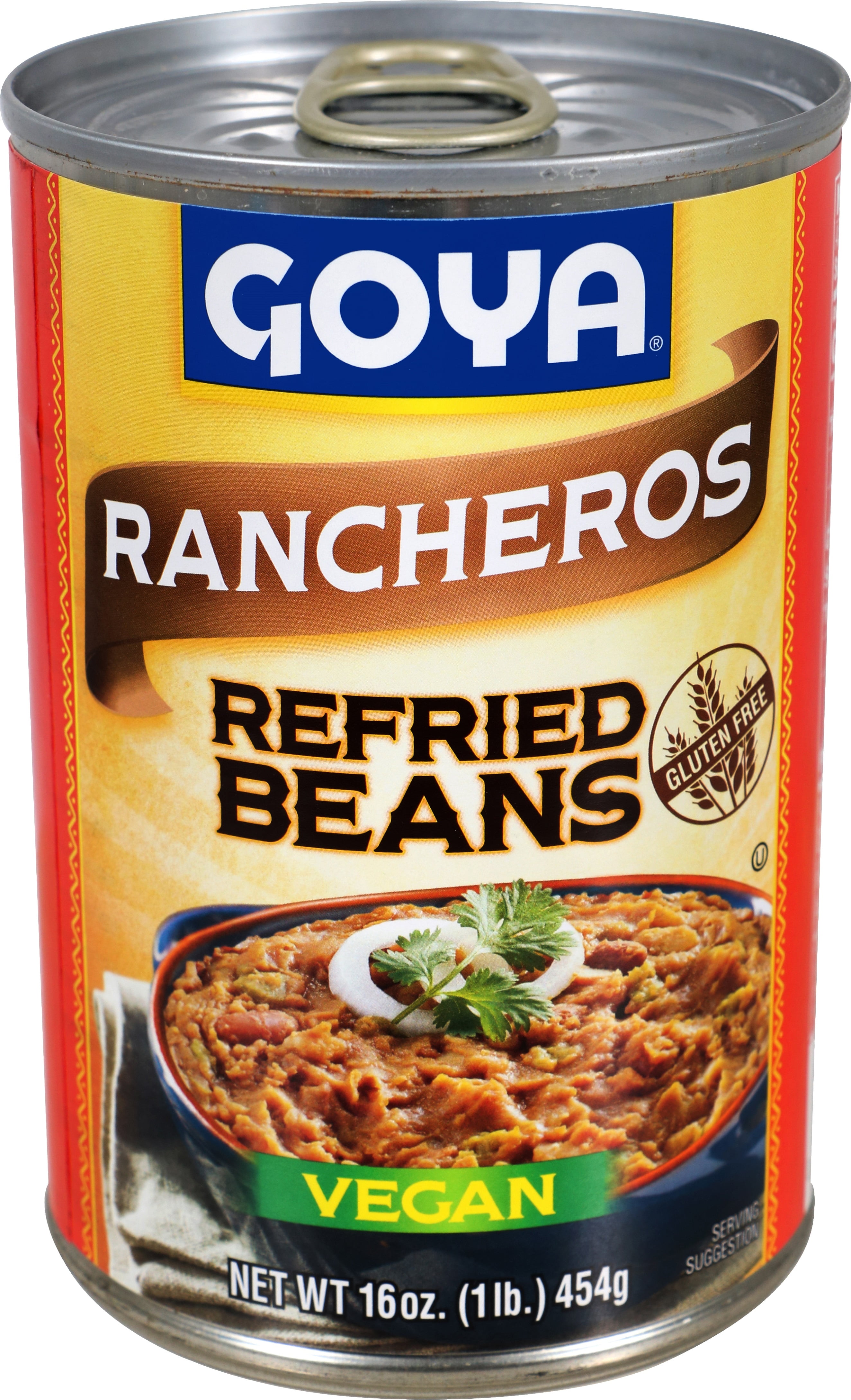 GOYA Rancheros Refried Pinto Beans Vegan 16 Oz