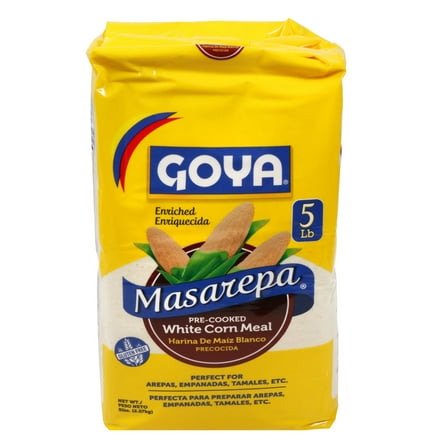 GOYA Pre-Cooked White Corn Meal Masarepa, 5 lb Pouch
