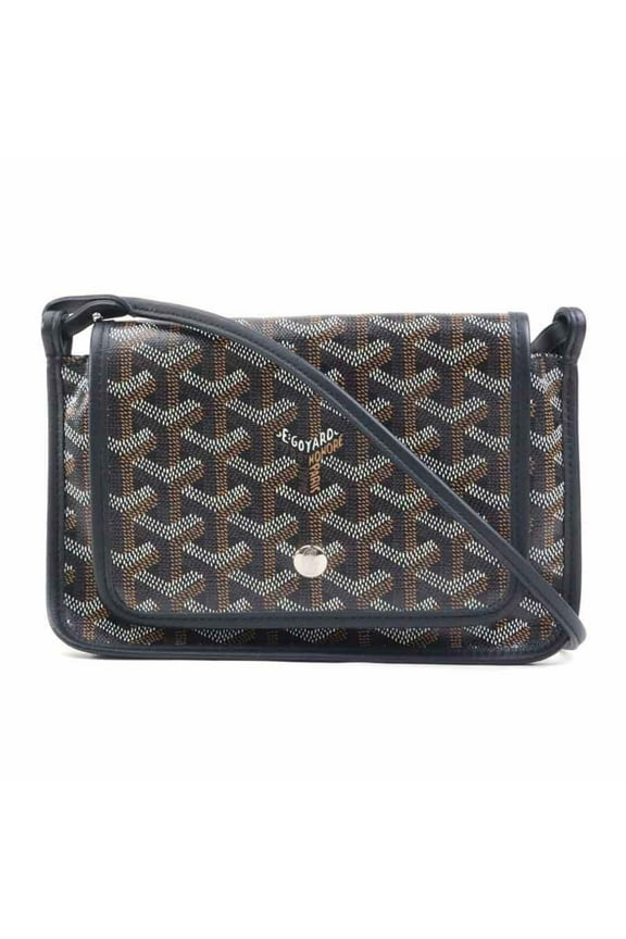 Pre-Owned GOYARD Shoulder Bag Plume Coated Canvas Black Women's 90033g (Good)