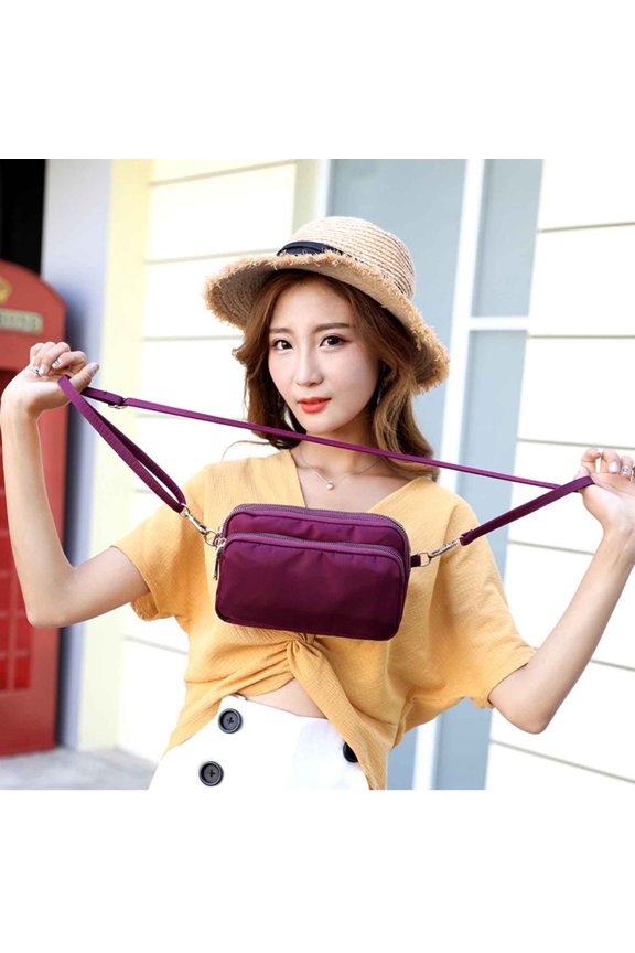 Crossbody Bag for Women Waterproof Shoulder Messenger Casual Nylon Purse Handbag Portable One Shoulder Drawstring Bags