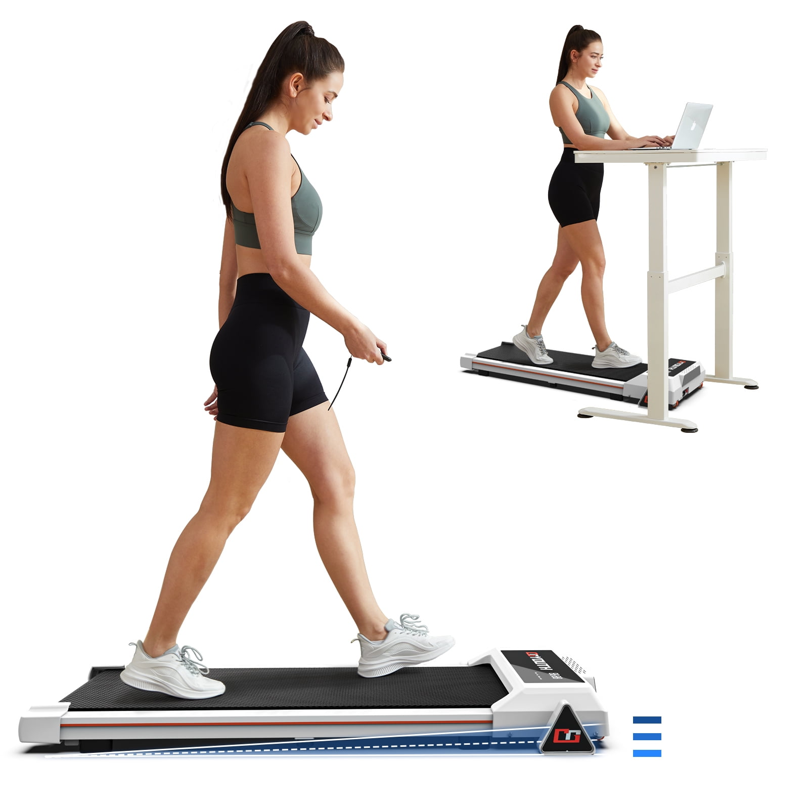 GOYOUTH Incline Mini Walking Pad, Portable Under Desk Treadmill, Installation-Free, 265 lbs Capacity