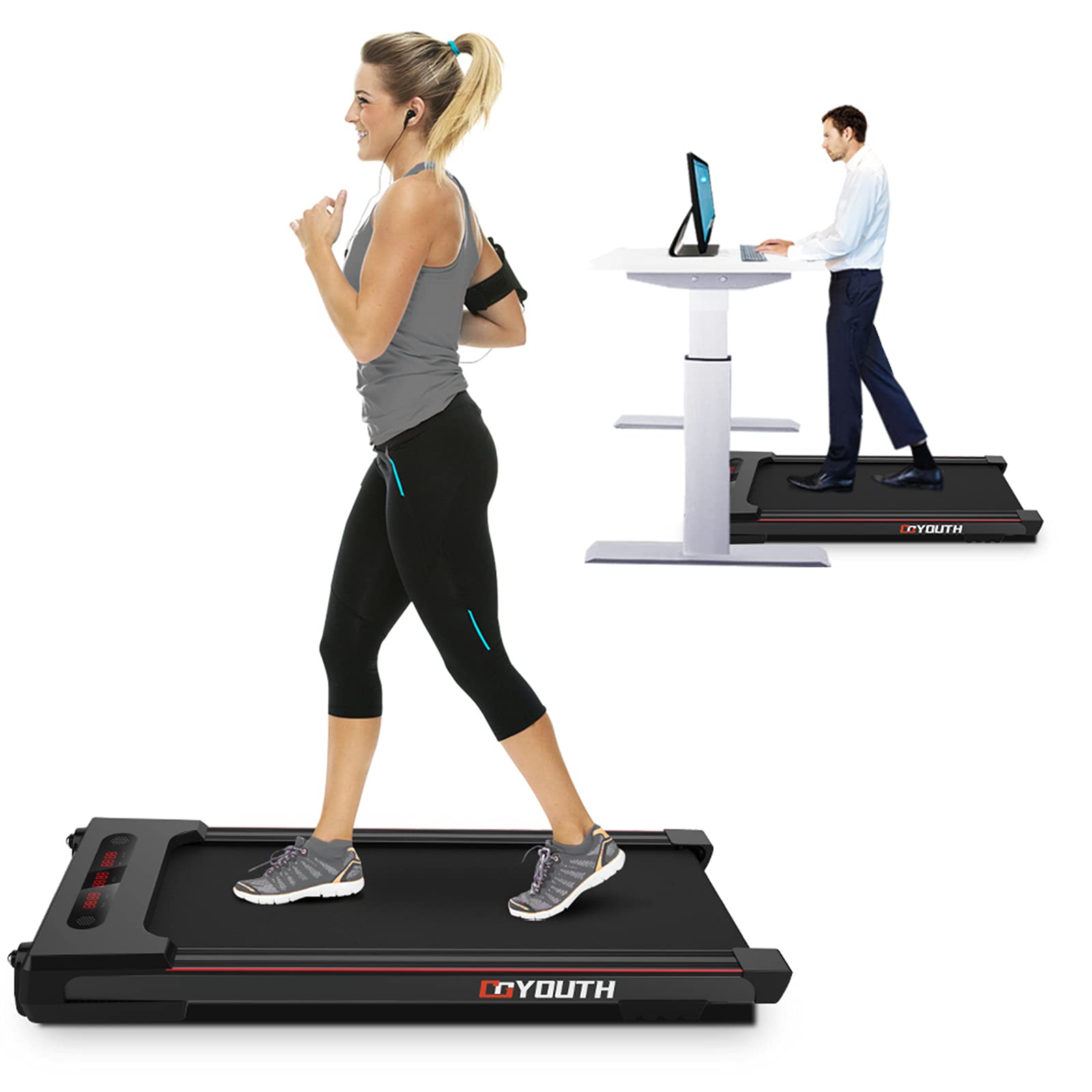 GOYOUTH Under Desk Treadmill Electric Walking Jogging Exercise Machine for Home/Office Use - image 1 of 7