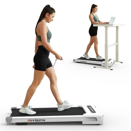 GOYOUTH Walking Pad, Under Desk Treadmill 300 lbs Weight Capacity, Compact Treadmills for Home Office 0.5-6 kph