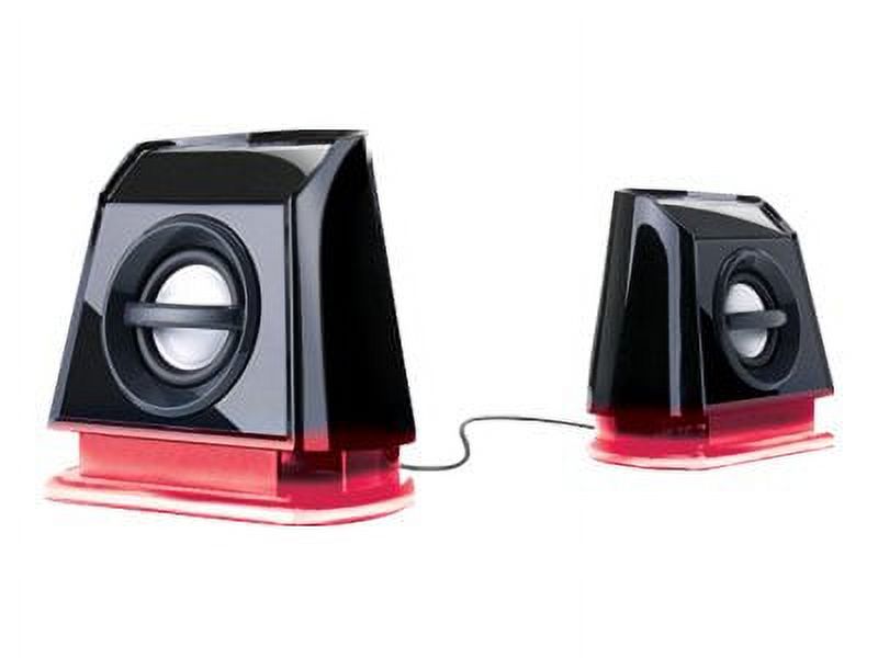 GOgroove BassPULSE 2MX Computer Speakers with Red LED Accents, USB Connection and Passive Subwoofer - image 1 of 4