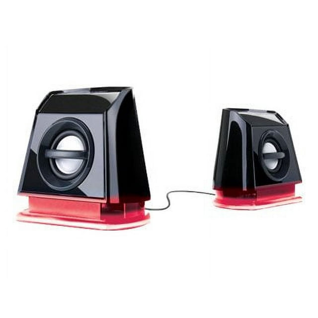 GOgroove BassPULSE 2MX Computer Speakers with Red LED Accents, USB Connection and Passive Subwoofer