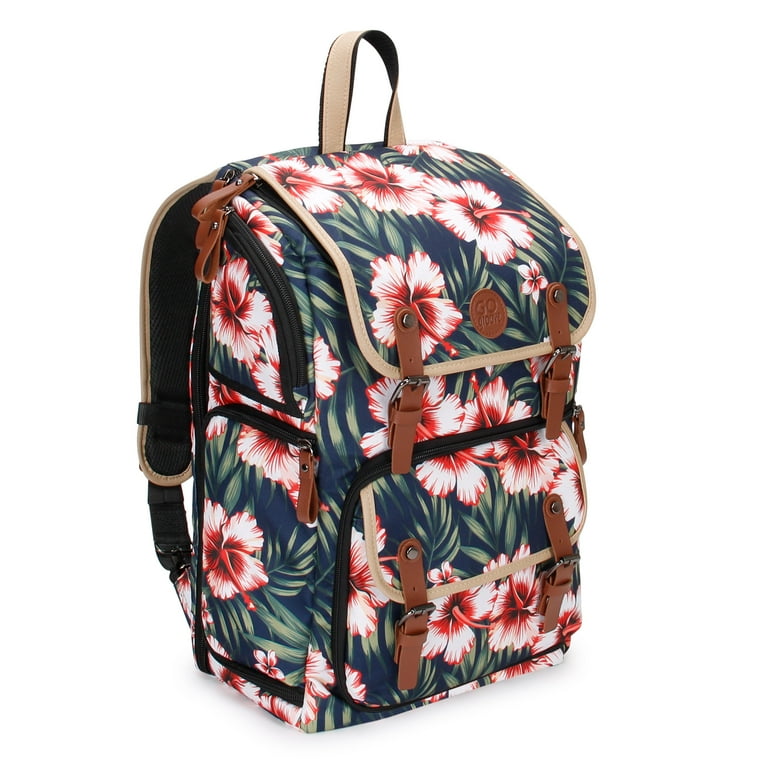 GOgroove Full Size DSLR Photography Backpack Case Tropical for