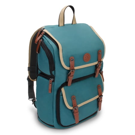GOgroove DSLR Camera Backpack Case (Green) for Photography and Laptop Travel Use