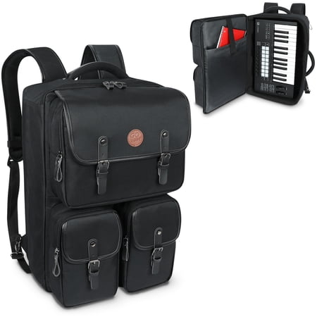 GOgroove MIDI Keyboard Backpack - MIDI Keyboard Case Compatible with Novation Launchkey 25 Key Keyboard, DJ Headphones, and More Studio Equipment with Customizable & Scratch Resistant Interior