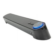 GOgroove UBR USB Computer Soundbar Speaker with Angled Design for Powerful Sound Projection , 3.5mm Headphone + Microphone Jack and One Button Volume & Power Control for PC Computers - 16.5 inches