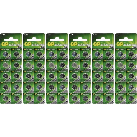 GP A76 LR44 AG13 Alkaline Cell 1.5V Alkaline Button Cell Battery x (60) Batteries