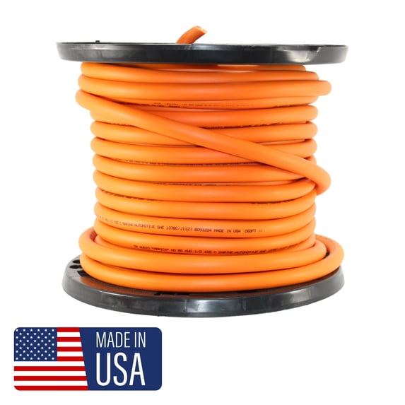 GP Car Audio 1/0 True AWG 100% OFC 0GA Pure Copper Power/Ground Wire Orange Lot (Spool)