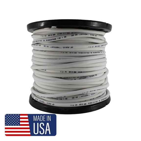 GP Car Audio True 4 AWG 100% OFC Pure Copper Power/Ground Wire White Lot (100 ft)