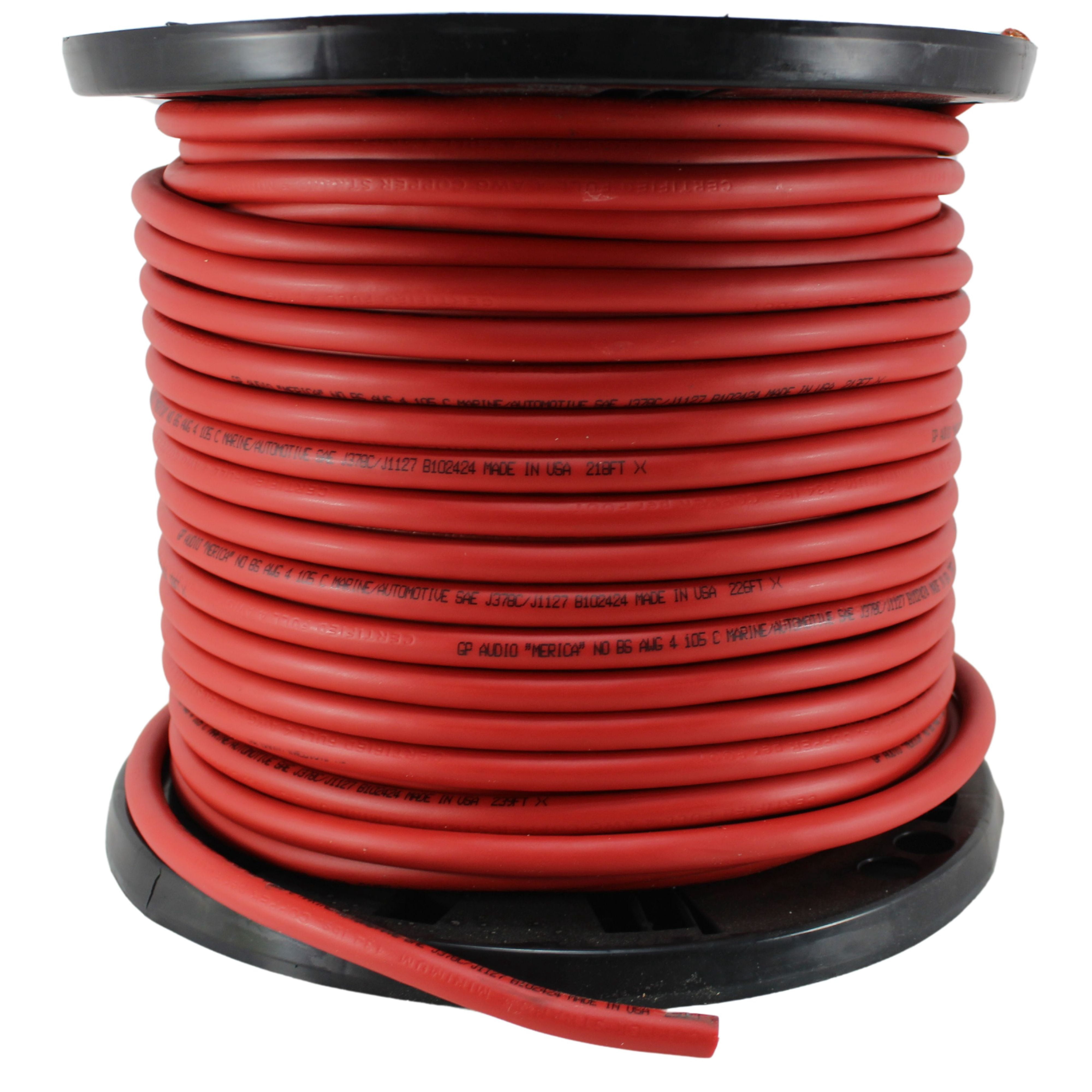 50 ft 2/0 Gauge OFC AWG RED Power Ground Wire Sky High Car Audio GA Feet