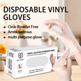 thumbnail image 1 of GP Craft Clear Vinyl Disposable Gloves - Latex-Free & Powder-Free Cleaning Food Household Smooth Comfortable Box, 1 of 6
