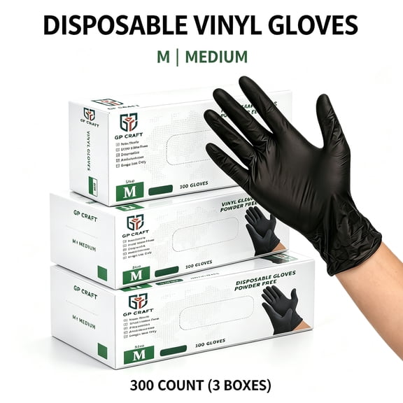 GP Craft Fingertip Textured Disposable Gloves, 100 Count, Latex-Free & Powder-Free, Food Safe & Multi-Purpose, Elastic & Sensitive Touch for Cleaning