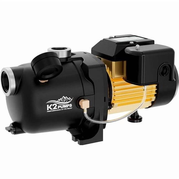 GP Enterprises B3191241 0.5 HP Thermoplastic Shallow Well Jet Pump, 7.2 GPM - Black