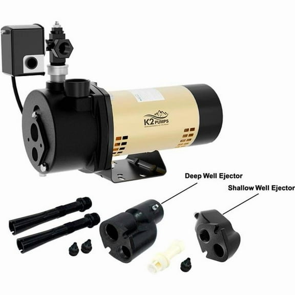 GP Enterprises B3191290 0.75 HP Cast Iron Convertible Jet Pump, 20 GPM - Black