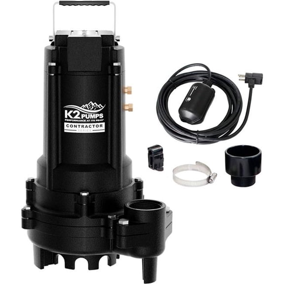 GP Enterprises B3191233 Contractor Series, 0.75 HP Cast Iron Sump Pump - Black