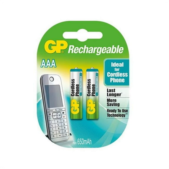 GP GP65AAAHC-2APCLA2 650 mAh APC AAA Rechargeable Battery, Pack of 2