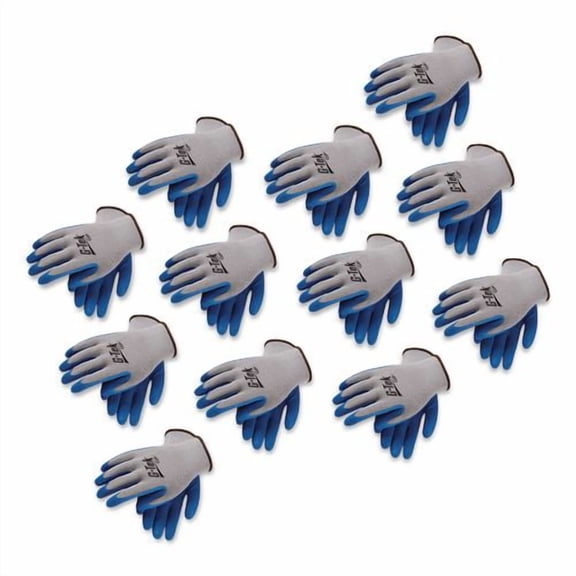 GP Latex-Coated Cotton/Polyester Gloves, EN388: 1111, Small, Gray/blue, 12 Pairs | Bundle of 2