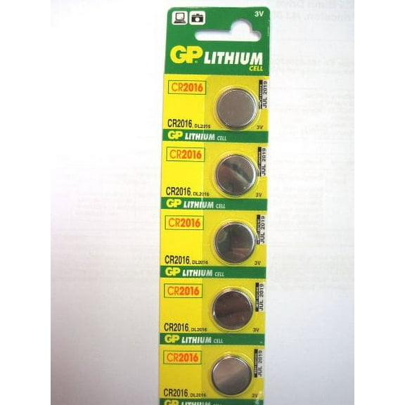 GP Micro Lithium Cell Battery CR2016 for Watches and Electronics 5 BATTERIES -MADE IN JAPAN