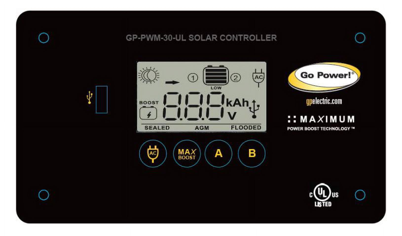 GPPWM30UL 30A PWM DIGITAL CONTROLLER W. USB, DUAL BANK, UL, BT