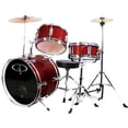 thumbnail image 1 of GP Percussion 3-Piece Complete Junior Drum Set, Wine Red, 1 of 8