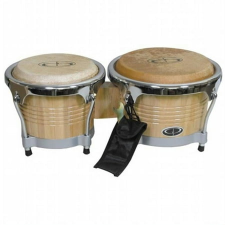 GP Percussion Pro-Series Tunable 6.5"/8" Bongos, Natural
