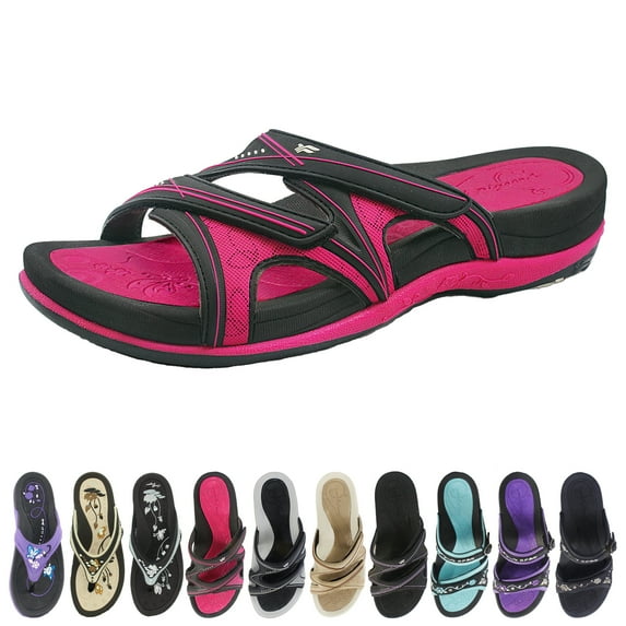 GP Signature Slide Sandals for Women: 7534 Fuchsia-22, EU40 (US Size 9 - 9.5)
